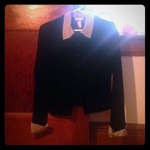 Vintage black velvet collared sweater